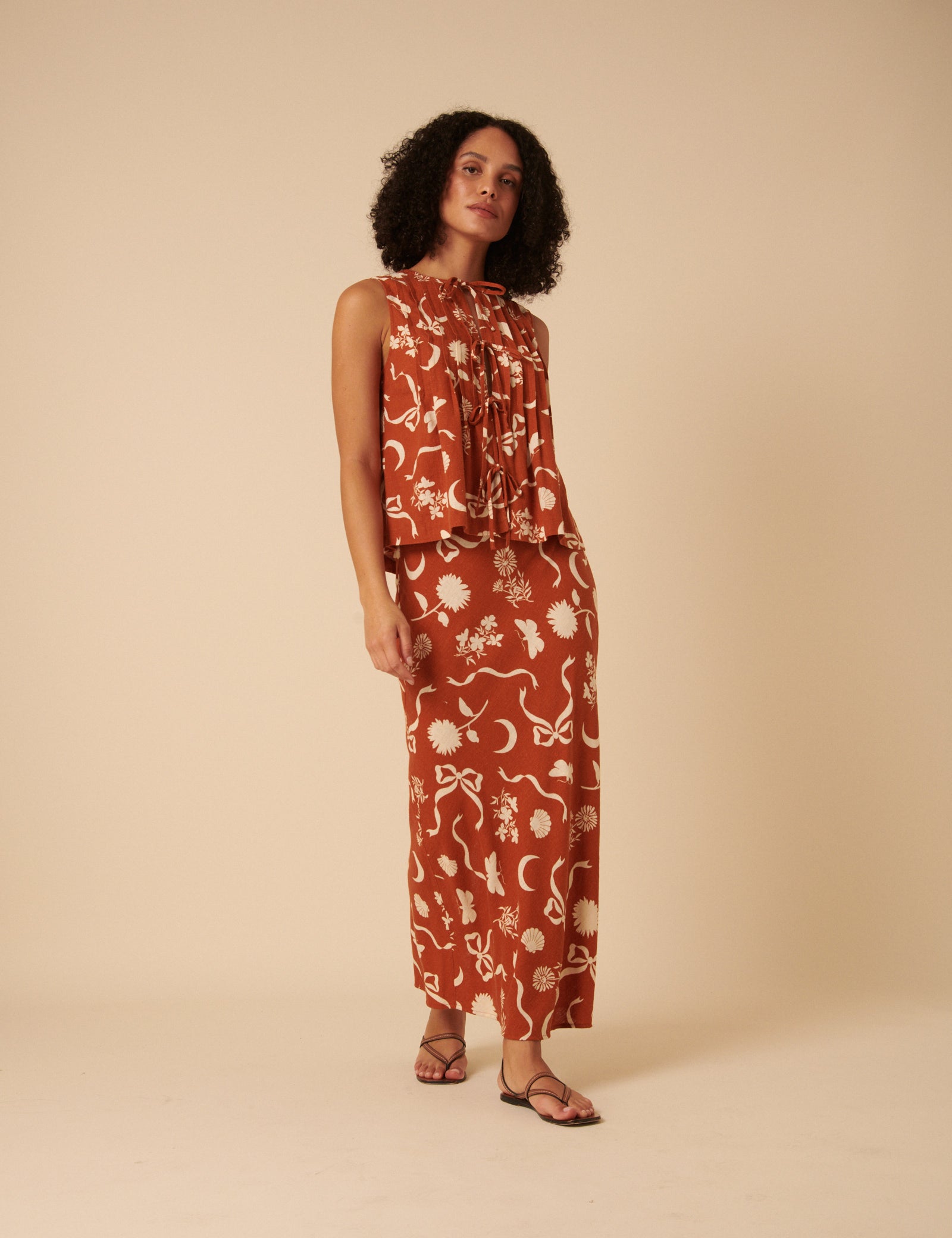 Leopard Print Linen-blend Mila Maxi Skirt